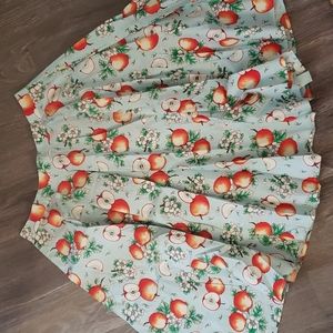 NWT Hell Bunny Apple Print A-line Skirt XL